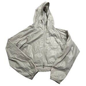 Matin Kim Cropped Hooded Rain Jacket in Grey